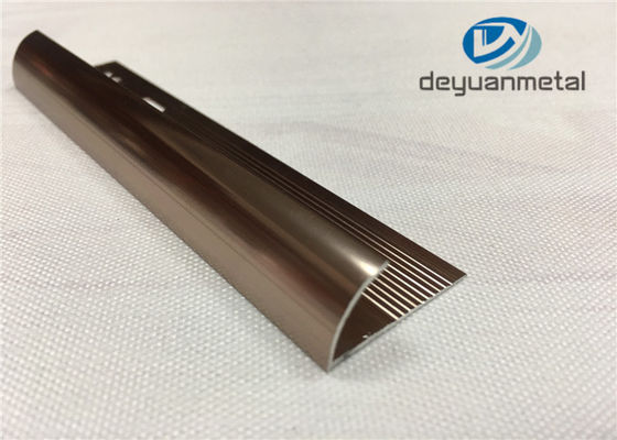 6063 tiras de transição de alumínio do metal do perfil da extrusão T5 para pavimentar com o bronze de lustro
