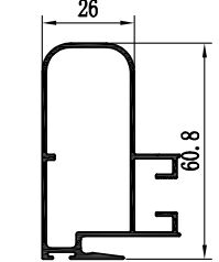 Perfil de alumínio com revestimento em pó de liga 6063 para portas e janelas de pátio