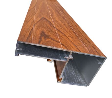 Perfis de janelas de batente de alumínio com grão de madeira para o mercado latino-americano